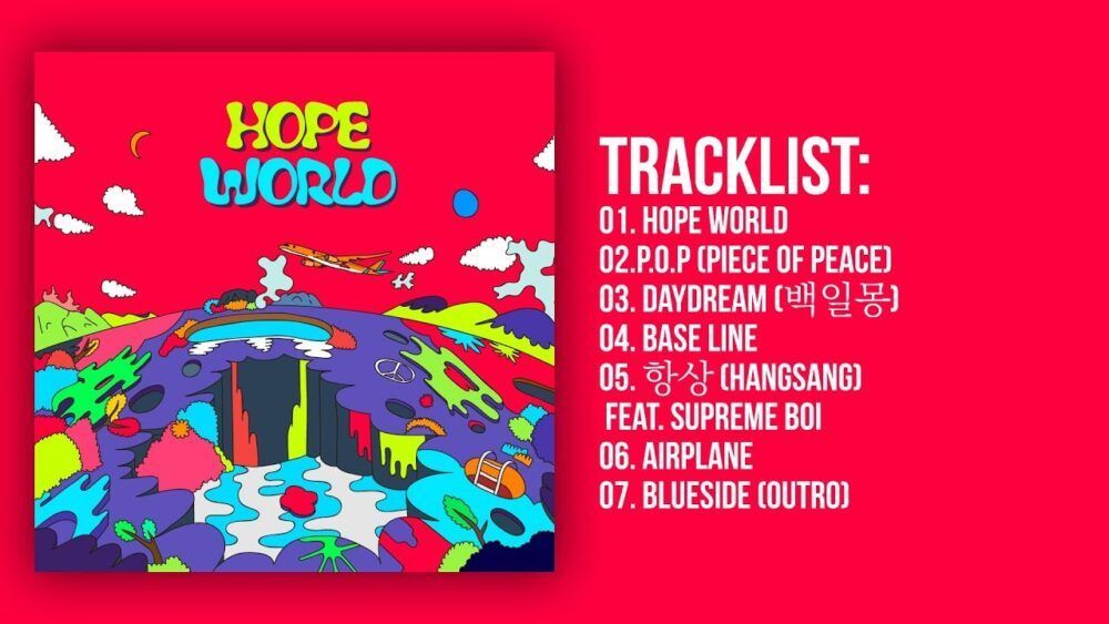 Hope World gồm 7 ca khúc và đặc biệt có sự tham gia của các thành viên BTS khác trong Airplane