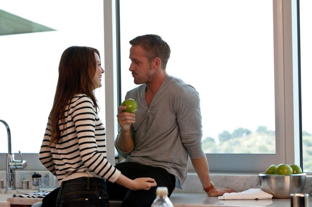 Hình ảnh tình cảm của Emma Stone và Ryan Gosling trong buổi chụp hình cho phim