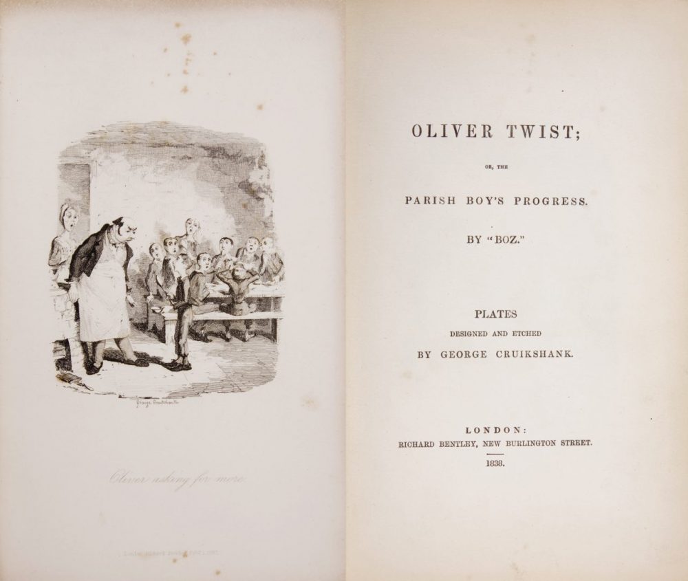 Trang đầu của tác phẩm Oliver Twist