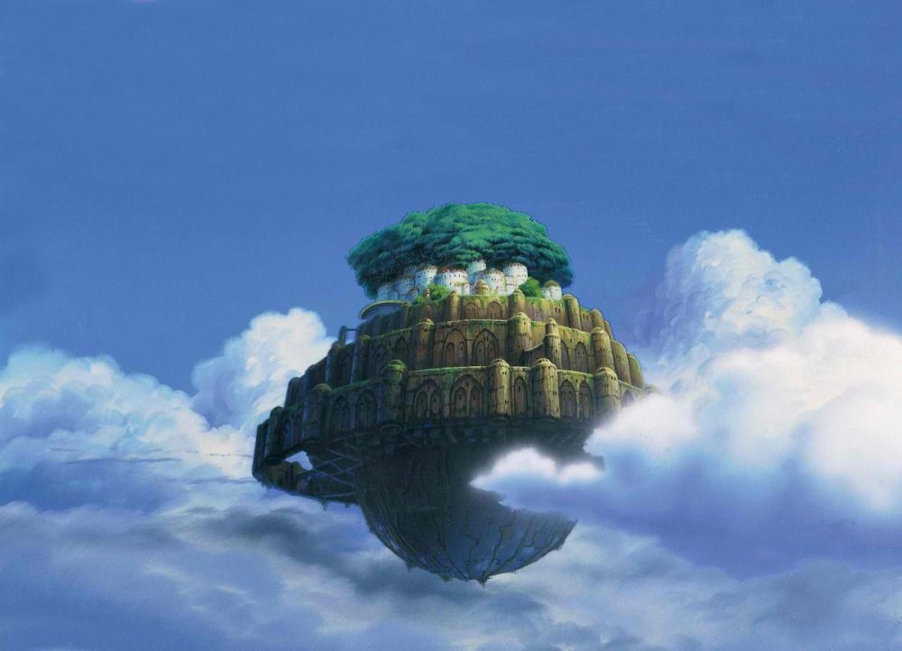 Lâu đài trên không Laputa đều được Miyazaki vẽ thủ công