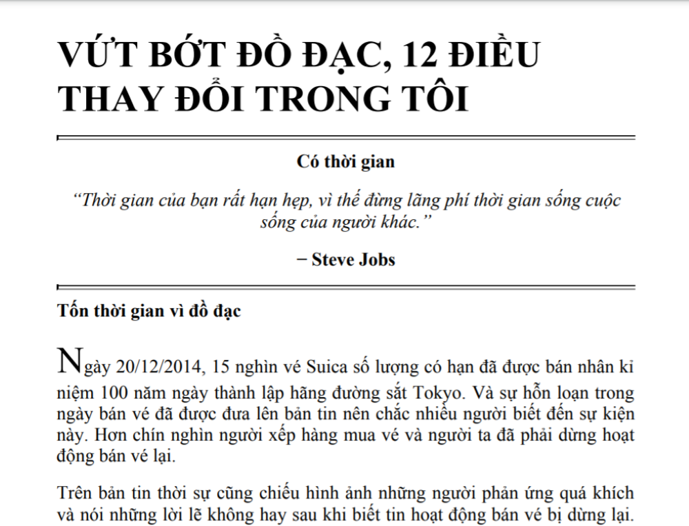 Vứt bớt đồ đạc và 12 điều thay đổi trong tác giả