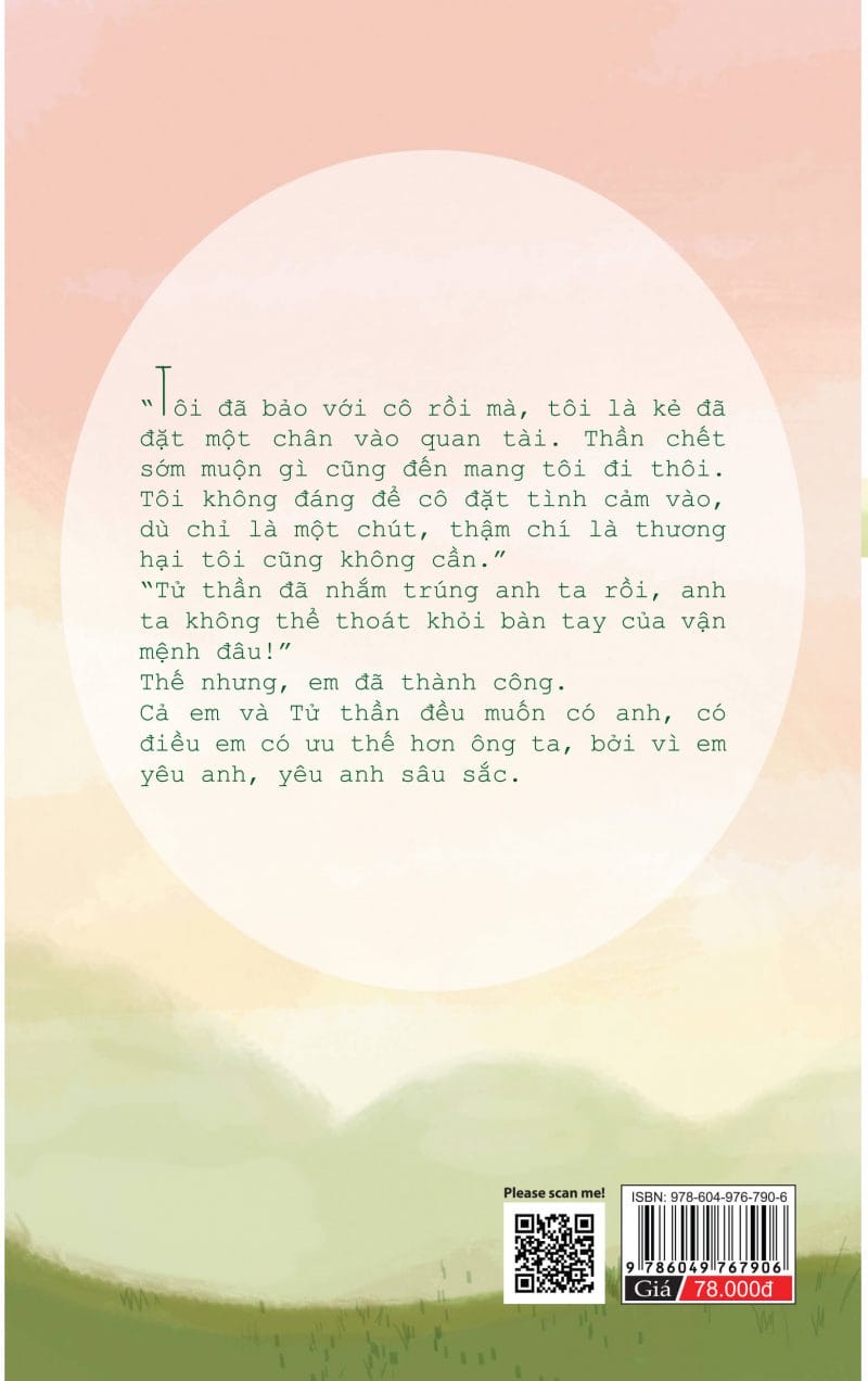 Mặt sau của cuốn sách Yêu anh hơn cả tử thần