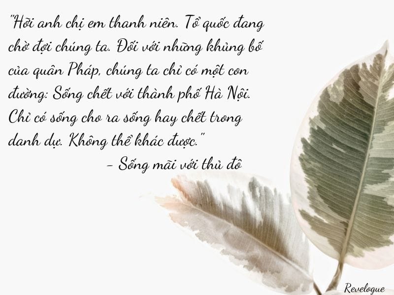 Lời kêu gọi đứng dậy kháng chiến trong Sống mãi với thủ đô