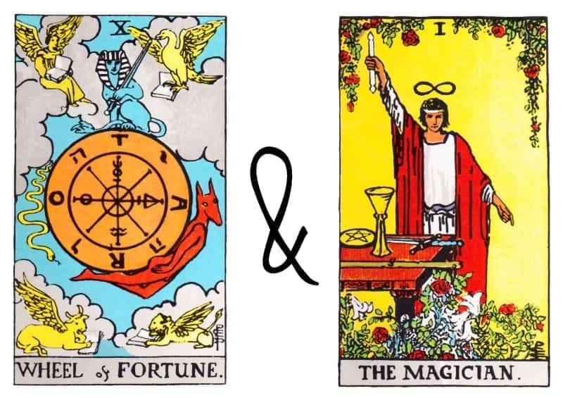 Wheel of Fortune và The Magician khi kết hợp sẽ thôi thúc bạn tiến lên bằng chính khả năng của mình