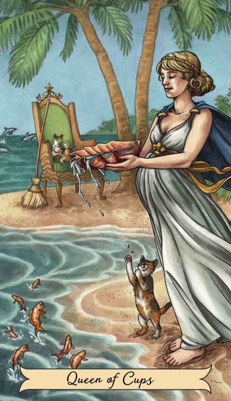 Lá bài Queen Of Cups được xem là lời cảnh báo đừng nên để cảm giác bất an ảnh hưởng đến mối quan hệ