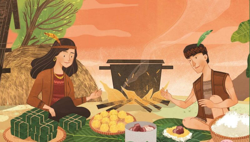 Bánh chưng là món ăn truyền thống trong mâm cỗ ngày Tết