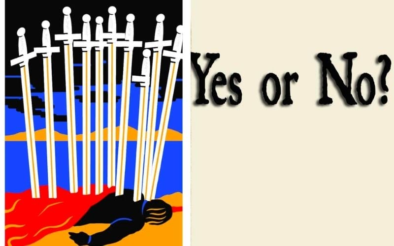 10 of Swords miêu tả người đàn ông chết vì bị đâm