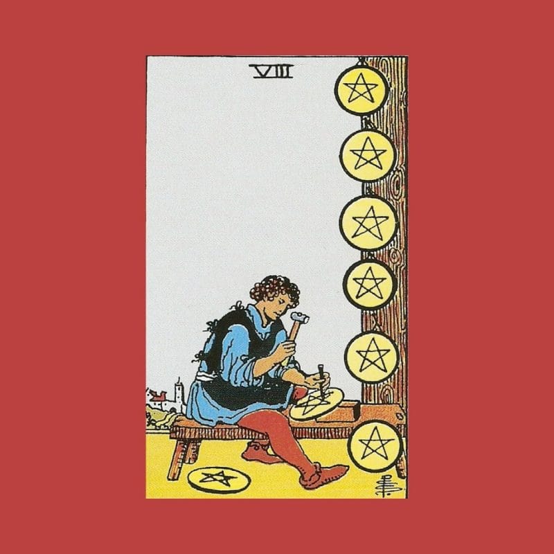 Ý nghĩa xuôi của lá 8 of Pentacles