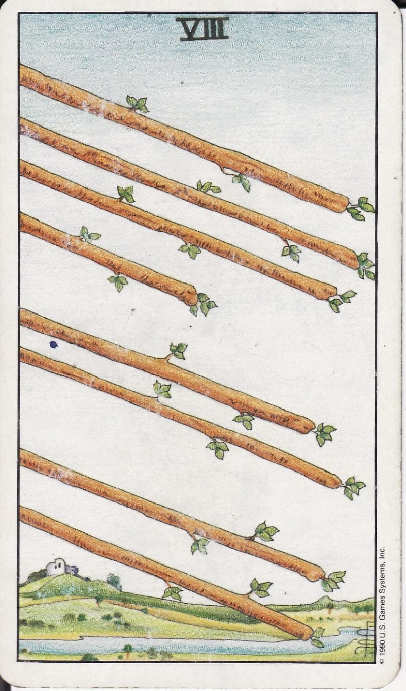 8 of Wands là lá bài đại diện cho sự nắm bắt thời cơ và sự kết thúc của các sự kiện