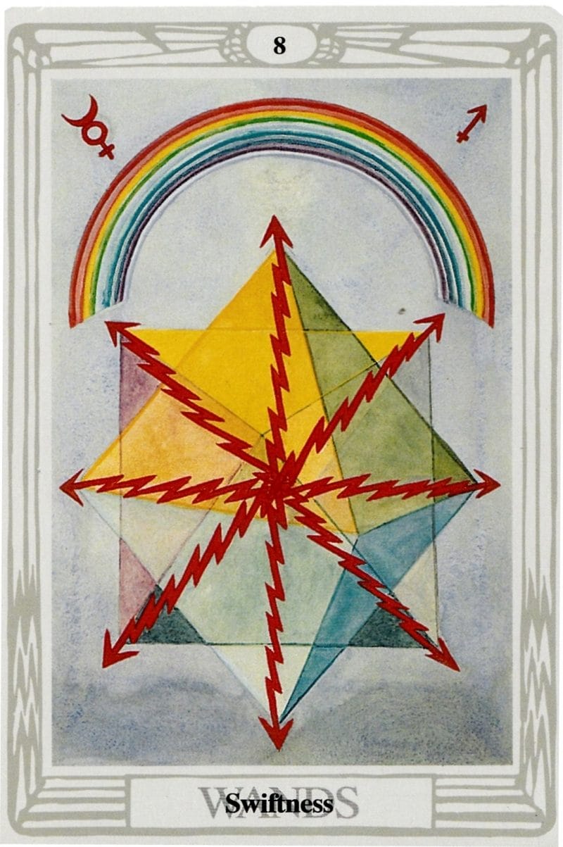 Lá bài 8 of Wands thường báo hiệu về thời điểm thích hợp để bạn bắt tay vào hành động