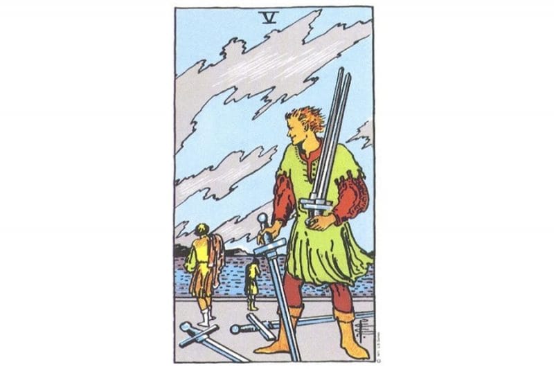 Tổng quan về lá bài 5 of Swords xuôi