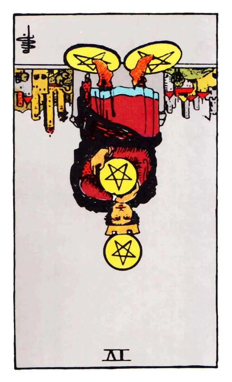 Ý nghĩa của lá bài 4 of Pentacles ngược