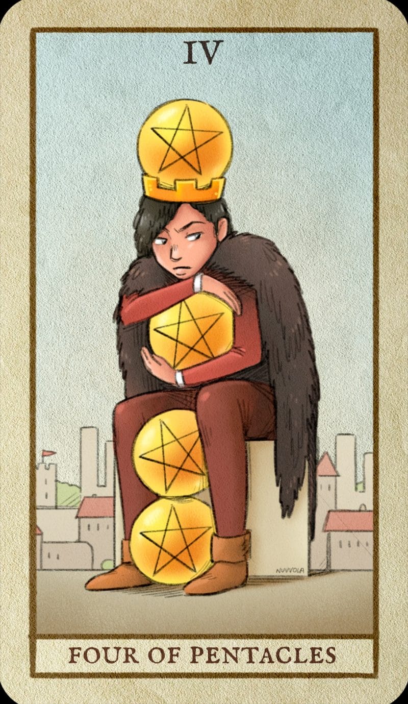 Ý nghĩa của lá bài 4 of Pentacles xuôi