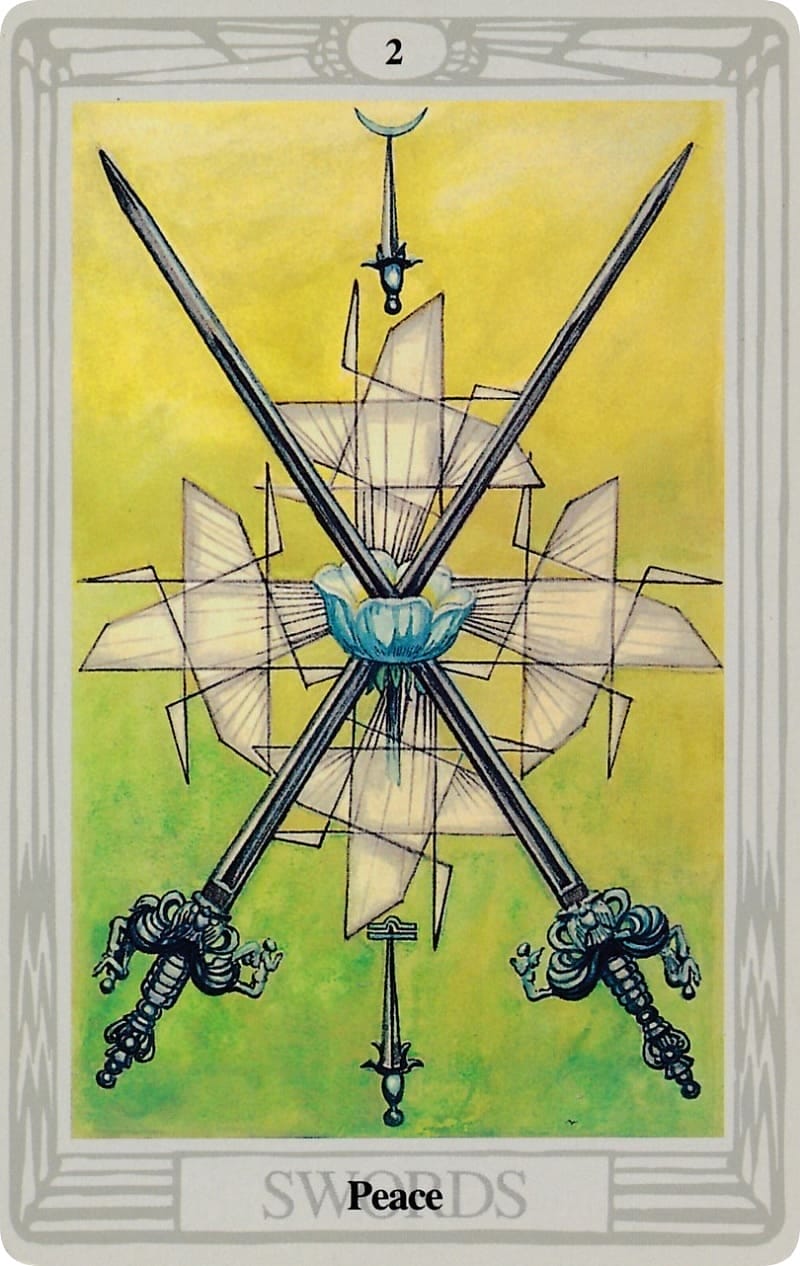 Lá 2 of Swords báo hiệu cho những mâu thuẫn tinh thần