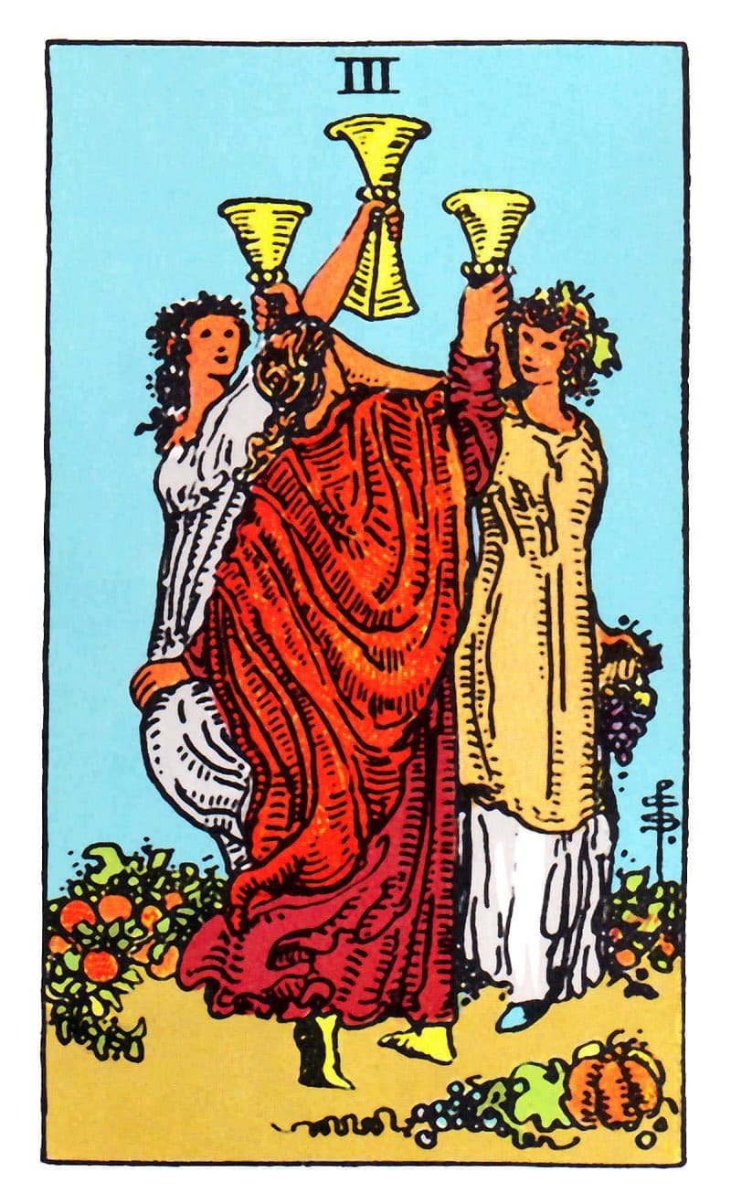 Tìm hiểu ẩn ý qua lá bài 3 Of Cups trong Tarot